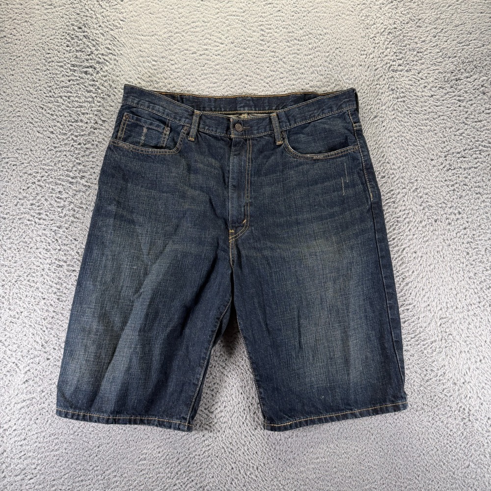 Levi's 569 Shorts Mens 38 Blue Cotton Denim Bermuda Travel Workwear Faded Summer